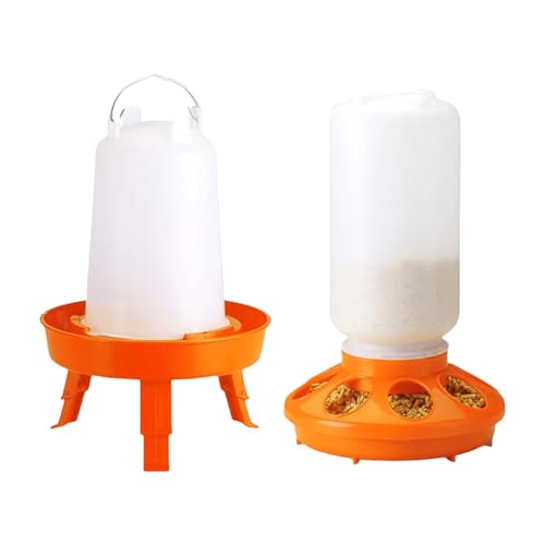 Yirepny Hühnerfutterstation, Faltbare Beine, Hühnertränke, großes Fassungsvermögen, Geflügel-Wasserspender für Zuhause, Bauernhof, Hof Orange Yirepny Hühnerfutterstation, Faltbare Beine, Hühnertränke, großes Fassungsvermögen, Geflügel-Wasserspender für Zuhause, Bauernhof, Hof Orange von Yirepny