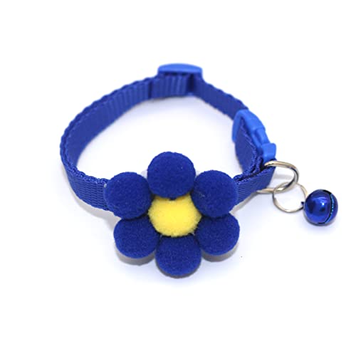 Yirepny Hundehalsband mit abnehmbarer Blume, weiches und bequemes Blumenmuster Hundehalsband mit verstellbarer Schnalle für kleine, mittelgroße und große Hunde und Kätzchen, Blau von Yirepny