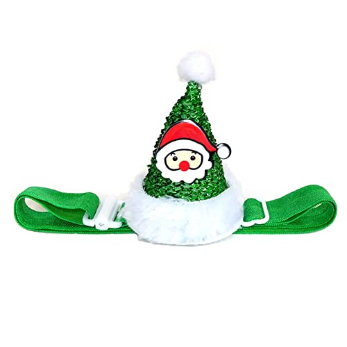 Yirepny Katze Hund Weihnachtsmütze, Weihnachten Katze Hüte Weihnachten Haustier Hut für Hunde Hund Weihnachtsmann Kostüm Hut Weihnachten Kostüm Set Welpen Kätzchen Cosplay Einstellbar Kostüm Zubehör von Yirepny