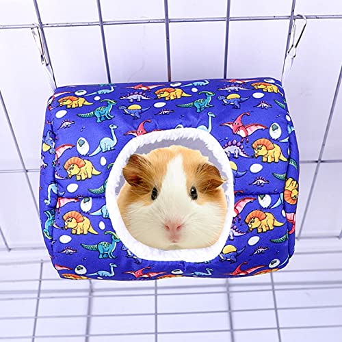 Yirtree Hamster-Hängebett, runder Eingang, großer Raum mit Schnalle, Hamster-Hängemattenbett, Spielzeug, warme Mini-Haushöhle Blau von Yirtree