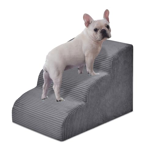 Yiruka Hundetreppe für kleine Hunde, 3-stufige Haustierrampe für hohe Betten und Sofa, rutschfeste Haustiertreppe für kleine Hunde und Katzen, abnehmbare und leicht zu reinigende Haustiertreppe von Yiruka