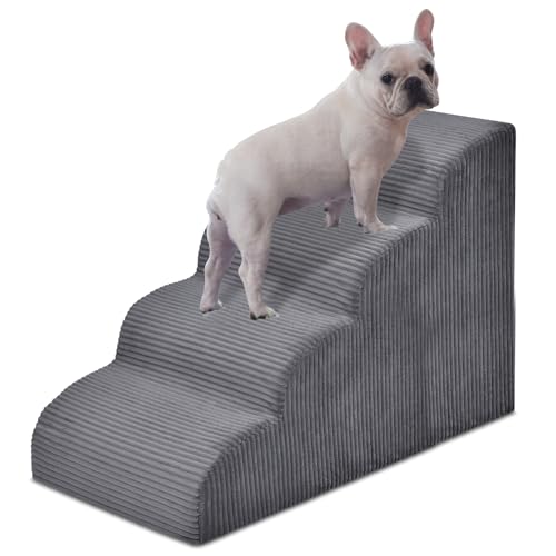 Yiruka Hundetreppe für kleine Hunde, 4-stufige Haustierrampe und Treppe für hohe Betten und Sofa, rutschfeste Haustiertreppe für kleine Hunde und Katzen, abnehmbare und leicht zu reinigende Yiruka Hundetreppe für kleine Hunde, 4-stufige Haustierrampe und Treppe für hohe Betten und Sofa, rutschfeste Haustiertreppe für kleine Hunde und Katzen, abnehmbare und leicht zu reinigende von Yiruka