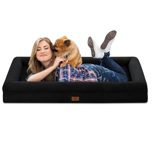 Yiruka Orthopädisches Jumbo-Hundebett für extra große Hunde, wasserdichtes Hundebett mit abnehmbarem Bezug, 4-seitige, abnehmbare Nackenrolle, weiche Sofa-Haustiermatte mit rutschfester Unterseite, Yiruka Orthopädisches Jumbo-Hundebett für extra große Hunde, wasserdichtes Hundebett mit abnehmbarem Bezug, 4-seitige, abnehmbare Nackenrolle, weiche Sofa-Haustiermatte mit rutschfester Unterseite, von Yiruka