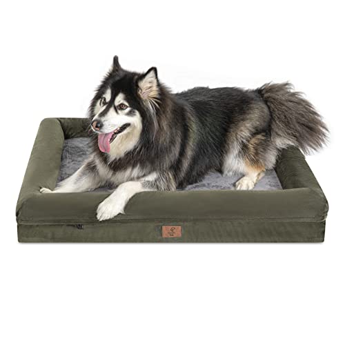 Yiruka XL Hundebett, Orthopädisches Gel Memory Foam Hundebett, Waschbar Hundebett mit abnehmbarem Bezug, wasserdichte rutschfeste Unterseite Big Dog Couch Bett von Yiruka