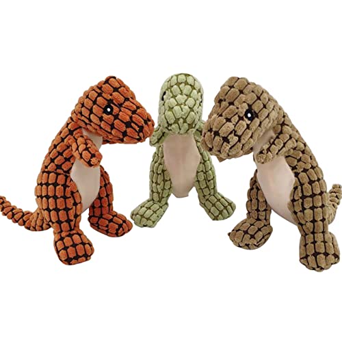 Yisawroy Dogs Interactive Toy Squeak Plush Toy 3 Pack Durable Stuffed Chew Toy For Small To Dogs Cute Dinosaur Dogs Squeak Toy Plush Dinosaur Stuffed Animal Chew Toy Cute For Chewers Large Dogs von Yisawroy