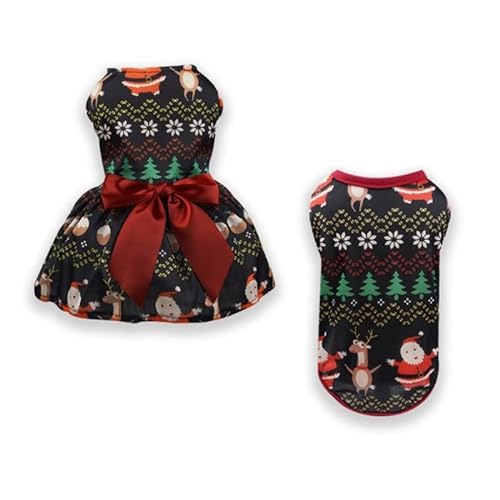 Yisawroy Kleid Tutu Schneeflocken für weibliche Weihnachtsweste große süße Schleife Welpe - Katzen kleine mittelgroße Hunde Urlaub Neujahr Hundekleider für mittelgroße Hunde Mädchen Weihnachten von Yisawroy