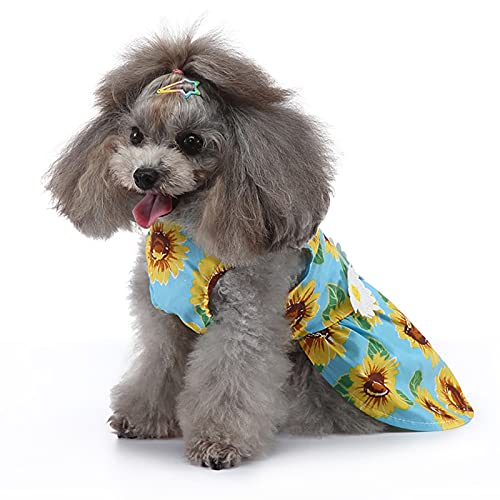 Yissone Hund Kleid Blume Gedruckt Hund Kleid für Welpen Kleine Mittelgroße Hunde von Yissone
