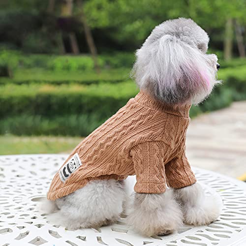 Yissone Hundepullover Haustierhundwelpen Pullover Rollkragenpullover- Kleidung Kleidung Warmes Strickwaren für Hundewelpen von Yissone