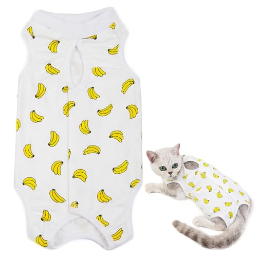 Yissone Katzen-Genesungsanzug für Bauchwunden oder Hautkrankheiten nach Operationen, Anti-Lecken Pyjama Anzug für Katzen und Hunde von Yissone