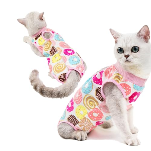Yissone Katzen-Genesungsanzug für Bauchwunden oder Hautkrankheiten nach Operationen, Anti-Lecken Pyjama Anzug für Katzen und Hunde von Yissone