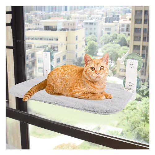 Yissone Katzenfenster-Sitzstange Hängematte für Indoor-Katzen, faltbar, Katzenfenstersitz mit starken Saugnäpfen, hält bis zu 12,5 kg von Yissone