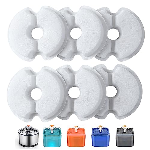 Yiupea Wasserbrunnen Filter 6 Stück, Trinkbrunnenfilter für 2 L & 2,5 L / 67oz & 84oz Katzenblüten-Trinkbrunnen, Baumwoll-Aktivkohle & Harz Katzenbrunnenfilter mit dreifacher Filtration Yiupea Wasserbrunnen Filter 6 Stück, Trinkbrunnenfilter für 2 L & 2,5 L / 67oz & 84oz Katzenblüten-Trinkbrunnen, Baumwoll-Aktivkohle & Harz Katzenbrunnenfilter mit dreifacher Filtration von Yiupea