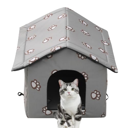 Katzenhaus Outdoor | Feral Katzenhaus isoliert | Katzenbetten für den Winter, wetterfest, warmes Katzenhaus mit Tür für draußen Gemeinschaftskatzen und Ferals Yiurse von Yiurse