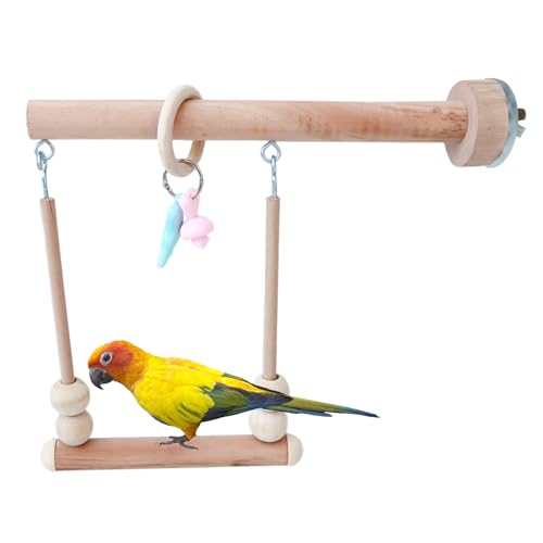 Vogelschaukel | Papageien-Spielzeugschaukel zum Aufhängen - Holzplattform-Spielzeug-Spielhallen für Papageien, Sittiche, Sittiche, Nymphensittiche, Wellensittiche Yiurse von Yiurse