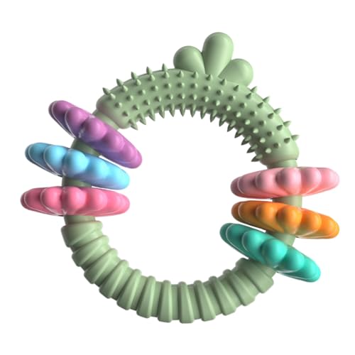 Yiurse Beißringe für Hunde,Beißringe für Hunde für Welpen | Hundetrainingsring,Gummi-Kauringe für Welpen zur Unterstützung gesunder Zähne und Zahnfleisch, Spaß beim Kauen und Apportieren von Yiurse
