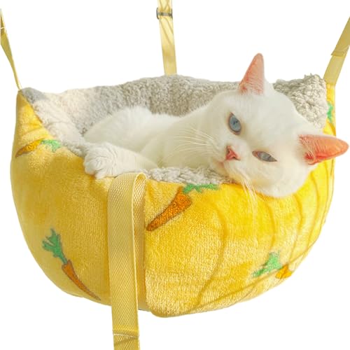 Yiurse Haustier-Katzen-Hängematte, flauschige Katzenschaukel-Hängematte – mit verstellbaren Gurten und Ha , warmer Plüsch, rutschfeste Unterseite, Katzenschaukel von Yiurse