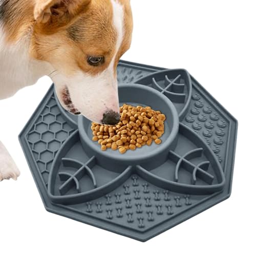 Yiurse Leckmatten für Hunde, Slow-Food-Unterlage für Haustiere | Achteckige Leckmatte zur Verbesserung der Verdauung - Slow Feeder Napf-Leckpad für kleine bis mittelgroße Haustiere von Yiurse