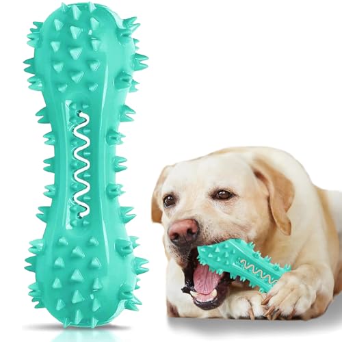 Yivgeoi Hunde Zahnreinigungsspielzeug für Training, Spielen, Kauen - Quietschspielzeug für aggressive Kauer - Zahnbürste Stick Knochen für mittelgroße große Hunde (Blau) von Yivgeoi