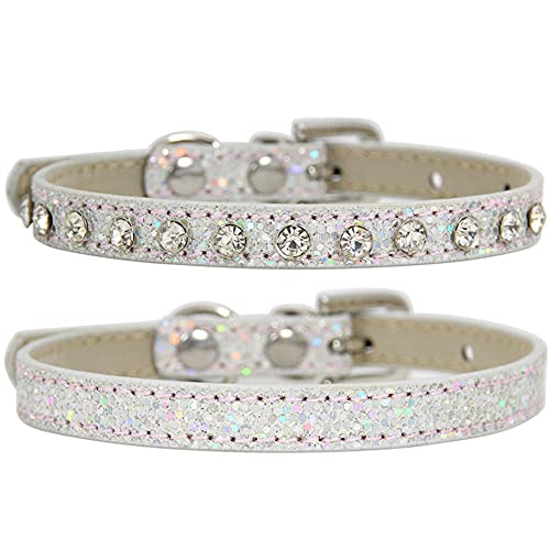 Yiwong Halsband für Katzen, 2 Ps Katzenhalsband aus Glitzerstoff mit Rauten, Verstellbares Welpenhalsband, Funkelndes Halsband für Hunde und Katzen Yiwong Halsband für Katzen, 2 Ps Katzenhalsband aus Glitzerstoff mit Rauten, Verstellbares Welpenhalsband, Funkelndes Halsband für Hunde und Katzen von Yiwong
