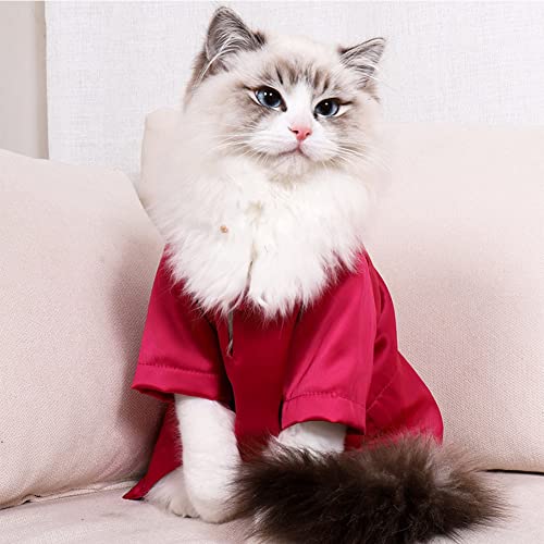 Yiwong Cooles Katzen-T-Shirt, Dünnes Seiden-Katzenhemd, Coole Sommerweste für Katzen und Welpen, Atmungsaktive Hemden, Hundeweste, T-Shirt für kleine Hunde von Yiwong