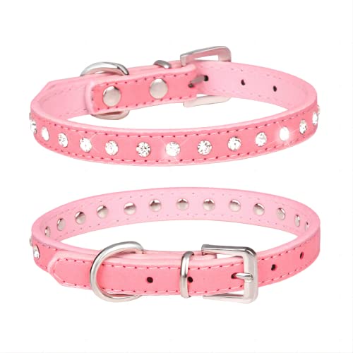 Yiwong Einzelne Reihe Strass Haustier Halsband, PU Leder Hundehalsband, Bequemes Wildleder Katzenhalsband, Das Diamanthalsband ist für Katzen und kleine Hunde geeignet Yiwong Einzelne Reihe Strass Haustier Halsband, PU Leder Hundehalsband, Bequemes Wildleder Katzenhalsband, Das Diamanthalsband ist für Katzen und kleine Hunde geeignet von Yiwong