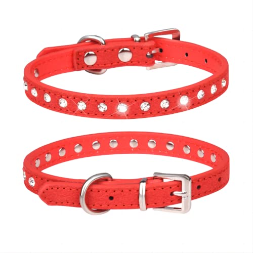 Yiwong Einzelne Reihe Strass Haustier Halsband, PU Leder Hundehalsband, Bequemes Wildleder Katzenhalsband, Das Diamanthalsband ist für Katzen und kleine Hunde geeignet Yiwong Einzelne Reihe Strass Haustier Halsband, PU Leder Hundehalsband, Bequemes Wildleder Katzenhalsband, Das Diamanthalsband ist für Katzen und kleine Hunde geeignet von Yiwong