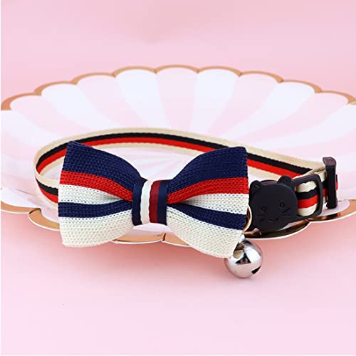 Yiwong Gestreiftes Katzenhalsband im Britischen Stil, Schleifen Halsbänder für Katzen und Welpen, Katzenfliege von Yiwong