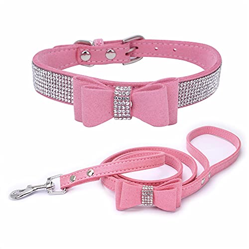 Yiwong Haustier Strass Kragen + Leine, Hundehalsband mit Strasssteinen für Hunde und Katzen, Bling Hundehalsband mit Funkelnden Strasssteinen aus koreanischer Wolle, Glitzernd, Weiches Wildleder Yiwong Haustier Strass Kragen + Leine, Hundehalsband mit Strasssteinen für Hunde und Katzen, Bling Hundehalsband mit Funkelnden Strasssteinen aus koreanischer Wolle, Glitzernd, Weiches Wildleder von Yiwong