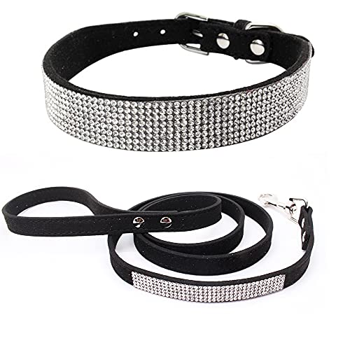 Yiwong Haustier Strass Kragen + Leine, Hundehalsband mit Strasssteinen für Hunde und Katzen, Bling Hundehalsband mit Funkelnden Strasssteinen aus koreanischer Wolle, Glitzernd, Weiches Wildleder Yiwong Haustier Strass Kragen + Leine, Hundehalsband mit Strasssteinen für Hunde und Katzen, Bling Hundehalsband mit Funkelnden Strasssteinen aus koreanischer Wolle, Glitzernd, Weiches Wildleder von Yiwong