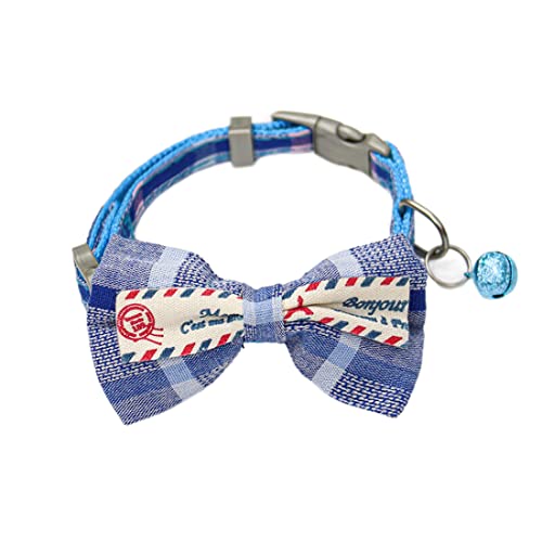 Yiwong Haustiere Karo-Schleifenkragen, Katze Glockenhalsband, Weiches Halsband für Katze, Abnehmbares Halsband für Hund mit Glocke Yiwong Haustiere Karo-Schleifenkragen, Katze Glockenhalsband, Weiches Halsband für Katze, Abnehmbares Halsband für Hund mit Glocke von Yiwong