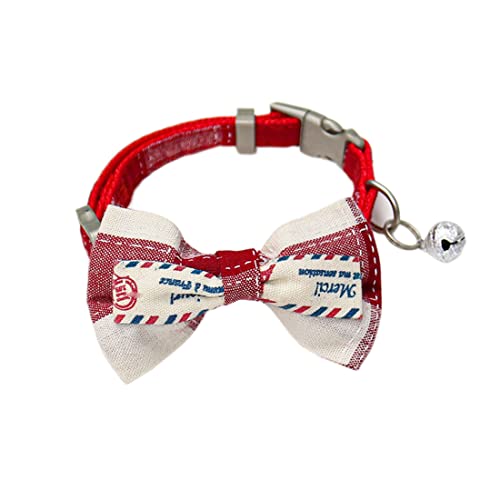 Yiwong Haustiere Karo-Schleifenkragen, Katze Glockenhalsband, Weiches Halsband für Katze, Abnehmbares Halsband für Hund mit Glocke Yiwong Haustiere Karo-Schleifenkragen, Katze Glockenhalsband, Weiches Halsband für Katze, Abnehmbares Halsband für Hund mit Glocke von Yiwong