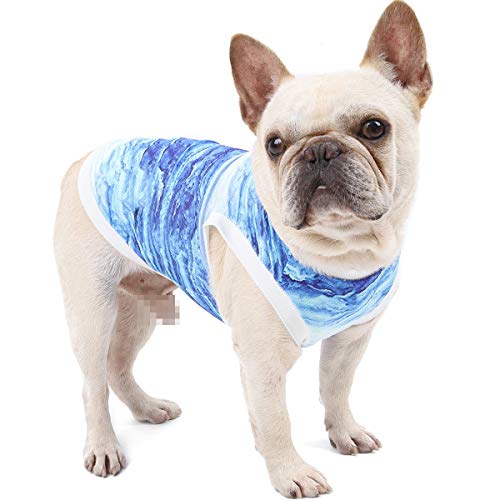 Yiwong Hund Coole Weste T-Shirt, Sofort Kühlung Haustier Kleidung, Bulldog Summer Tank Stoffoberteil von Yiwong