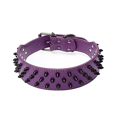 Yiwong Hundehalsband aus Leder mit Stacheln, Bullet Nail Rivet Hundehalsband, Hundehalsband aus Leder mit Nieten, für mittlere Größe, Pitbull, englische Bulldogge Yiwong Hundehalsband aus Leder mit Stacheln, Bullet Nail Rivet Hundehalsband, Hundehalsband aus Leder mit Nieten, für mittlere Größe, Pitbull, englische Bulldogge von Yiwong