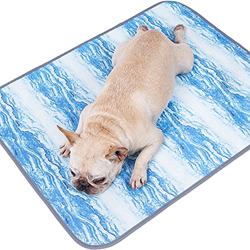 Yiwong Kühlende Haustierdecke zum Schlafen, Sommer Ice Cool atmungsaktive Hundematte, Marmor Design Kühlkissen für Hunde von Yiwong