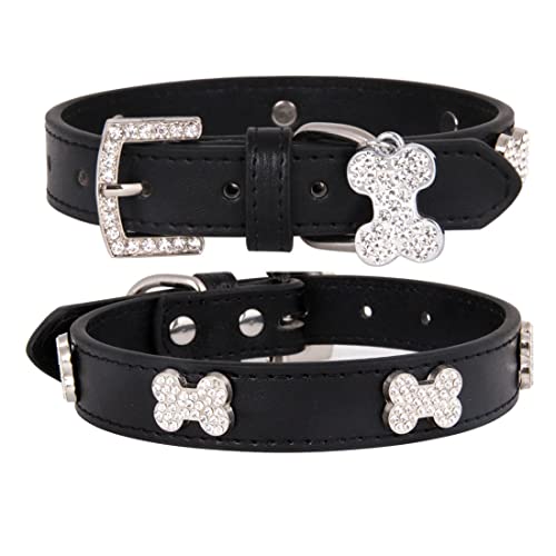 Yiwong Strass Knochen Hundehalsband, Verstellbares PU-Hundehalsband, Hochwertiges Hundehalsband aus PU-Legierung, Hundehalsbänder für Katzen Yiwong Strass Knochen Hundehalsband, Verstellbares PU-Hundehalsband, Hochwertiges Hundehalsband aus PU-Legierung, Hundehalsbänder für Katzen von Yiwong