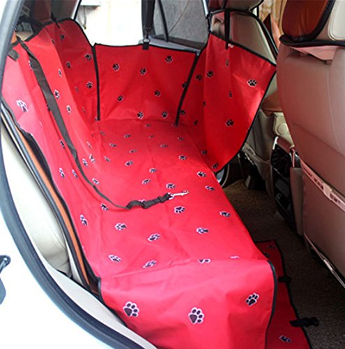 Yiyida Hunde Autositz Doppelsitz Für Rückbank Wasserdicht Hund Sitzbezug Für Haustier Abriebfest Hund Sitzbezug Autoschutzdecke Auto Hundedecke Autoschondecke 130x150x55cm (Rot) von Yiyida