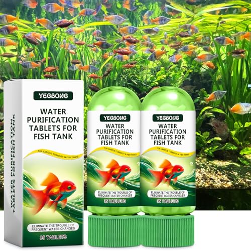2 Stück Aquarium Wasseraufbereitungstabletten, Wasserreinigungstabletten Fish Tank Water Purification Tablets, Wasseraufbereitung Tabletten für Aquarium von Yizemay