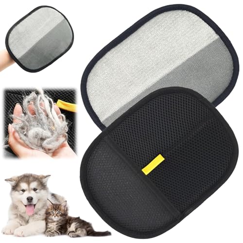 Yizemay Fellhandschuhe Fingerlos Katze, Fellmagnet Wiederverwendbare Antistatische Handschuhe Doppelseitige, Katzen Handschuhe Fellpflege Für Glattes und Gesundes Fell von Yizemay