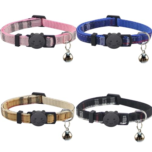Yizepet Breakaway Katzenhalsband mit Glöckchen, 4 Stück, sicheres, verstellbares Katzenhalsband-Set Yizepet Breakaway Katzenhalsband mit Glöckchen, 4 Stück, sicheres, verstellbares Katzenhalsband-Set von Yizepet