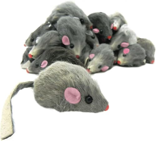 Yjemle Katzenspielzeug mit Rassel, Katzenspielzeug, Mäuse, Tierspielzeug, Haustierbedarf, pelziges Spiel-Kombi, Katzenspielzeug-Mix, Grau, 5 Stück von Yjemle