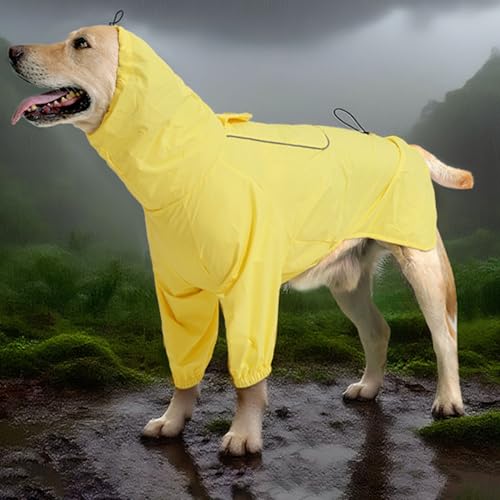 Yjkedfh Hunde Regenjacke - Haustier Schutzbekleidung Mit Zughaken-Öffnung Und Reflexstreifen | Einstellbarer Poncho Für Größere Hunde Bei Wanderungen Und Outdoor-Abenteuern von Yjkedfh