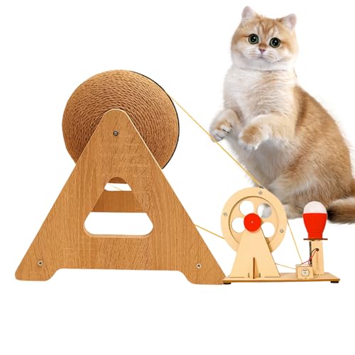 Yjkedfh Katzen Kratzball Spielzeug - Kratzbrett Für Kätzchen,Interaktives Spielzeug Mit Handkurbel Und LED Licht Gegen Langeweile Für Wohnzimmer Fenster Haus Balkon Familie Yjkedfh Katzen Kratzball Spielzeug - Kratzbrett Für Kätzchen,Interaktives Spielzeug Mit Handkurbel Und LED Licht Gegen Langeweile Für Wohnzimmer Fenster Haus Balkon Familie von Yjkedfh