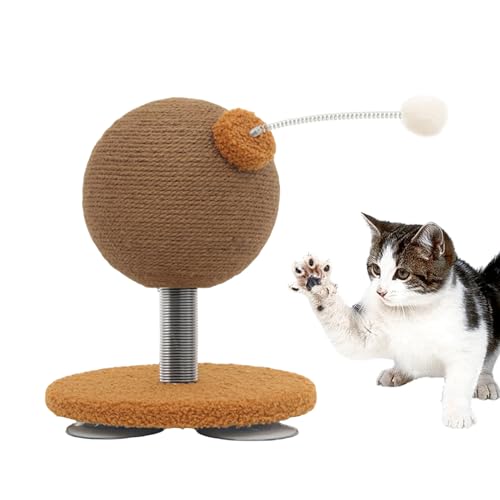 Yjkedfh Kratzball Für Katzen | Katzenspielzeug Zur Bewegung | Interaktiver Saugnapf Ball Für Mehrkatzen, Innenbereich Und Unterhaltung von Yjkedfh