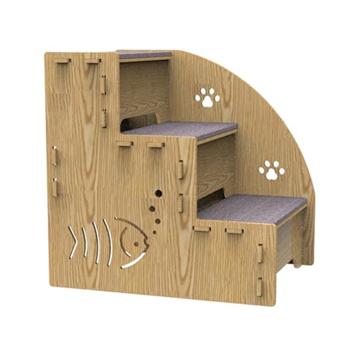 Haustiertreppe Für Kleine Hunde – 3-Stufen-Haustiertreppe Aus Für Hunde | Hundetreppe Für Hochbetten | Ausgewogene Indoor-Hunderampe | rutschfeste Haustierrampen, Treppen Für Kleine Hunde von Ylnailky