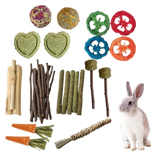 Ylnailky Bunny Chew Toy, Bunny kauert Spielzeug für Zähne - Kleines Tier Hamster Zahnen behandelt - Bissfestes sicheres Chinchillas -Käfigkäsezubehör für Rennmäuse und andere kleine Haustiere von Ylnailky