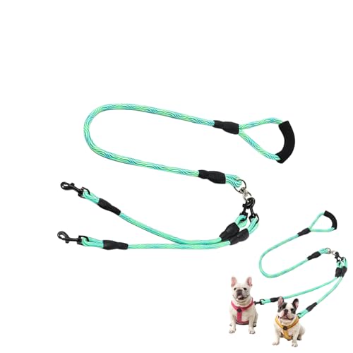 Ylnailky Geschirr Für Zwei Hunde | Einfach Doppel Hundegeschirr Leine | 360-Grad Drehbare Sicherheitsausrüstung Für Haustiere Bei Wanderungen Flussdurchquerungen Gartenläufen von Ylnailky