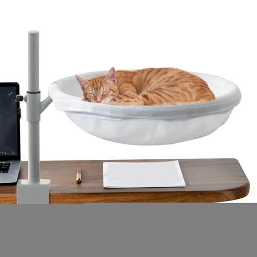 Ylnailky Katzenbett Schreibtischmontage, Katzenbett Schreibtischaufsatz Sitzplatz, 360-Grad Drehbares Nest Haustierzubehör Mit Abnehmbarer Waschbarer Hülle Für Zuhause Arbeitsplatz Und Spieltische Ylnailky Katzenbett Schreibtischmontage, Katzenbett Schreibtischaufsatz Sitzplatz, 360-Grad Drehbares Nest Haustierzubehör Mit Abnehmbarer Waschbarer Hülle Für Zuhause Arbeitsplatz Und Spieltische von Ylnailky