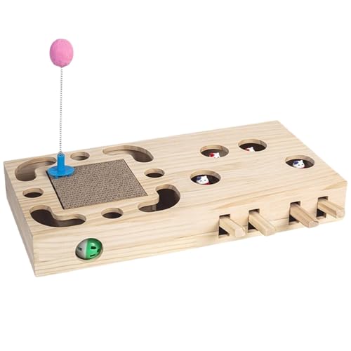 Ylnailky Katzenspielzeug, Kratzspielzeug für Katzen | Kätzchen-Teaser-Box | Interaktives Übungsspielspielzeug, Kätzchen-Teaser-Box mit Kratzunterlage, Maulwurfsjagdspiel, Teaser-Zauberstab gegen Ylnailky Katzenspielzeug, Kratzspielzeug für Katzen | Kätzchen-Teaser-Box | Interaktives Übungsspielspielzeug, Kätzchen-Teaser-Box mit Kratzunterlage, Maulwurfsjagdspiel, Teaser-Zauberstab gegen von Ylnailky