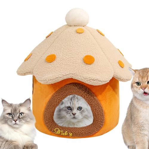 Ylnailky Pilzförmiges Katzenbett,Süßes Katzenbett Pilz,Warmes Katzennest - Niedliches Katzenhöhlenbettzelt mit abnehmbarem Kissen, warmes Höhlennest, Schlafbett, Welpenhaus für Hunde Ylnailky Pilzförmiges Katzenbett,Süßes Katzenbett Pilz,Warmes Katzennest - Niedliches Katzenhöhlenbettzelt mit abnehmbarem Kissen, warmes Höhlennest, Schlafbett, Welpenhaus für Hunde von Ylnailky
