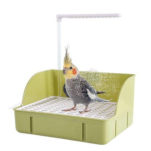 Ylnailky Vogel Badehaus Badewanne - Automatische Vogel Badewanne | Wellensittich Badewannes Mit Dusche | Vogelbadewanne | Multifunktionaler Vogeldusche Für Nymphensittiche, Afrikanische Grau von Ylnailky
